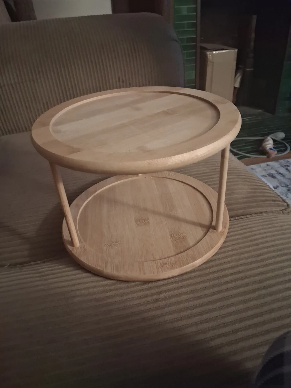 Two-Tier Bamboo Serving Stand - Natural